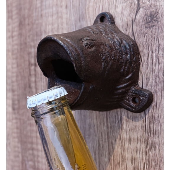 Cast Iron Rustic Bronze Nautical Marine Angler Fish Wall Beer Bottle Cap Opener