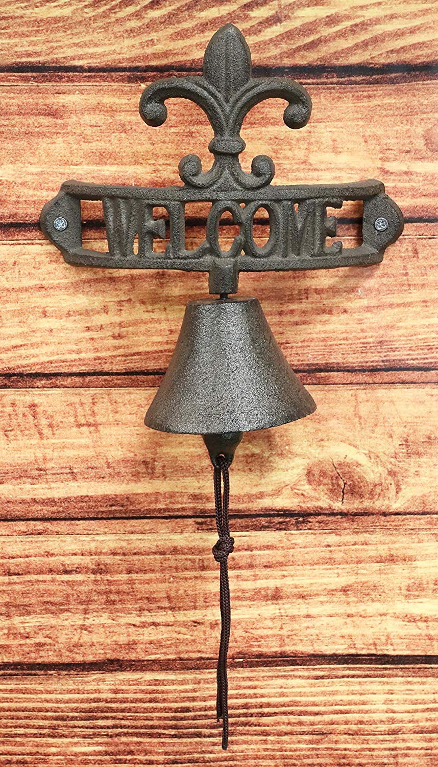 Rustic Cast Iron Art Fleur De Lis Welcome / Dinner Bell Rustic Cast Iron Art Fleur De Lis Welcome / Dinner Bell