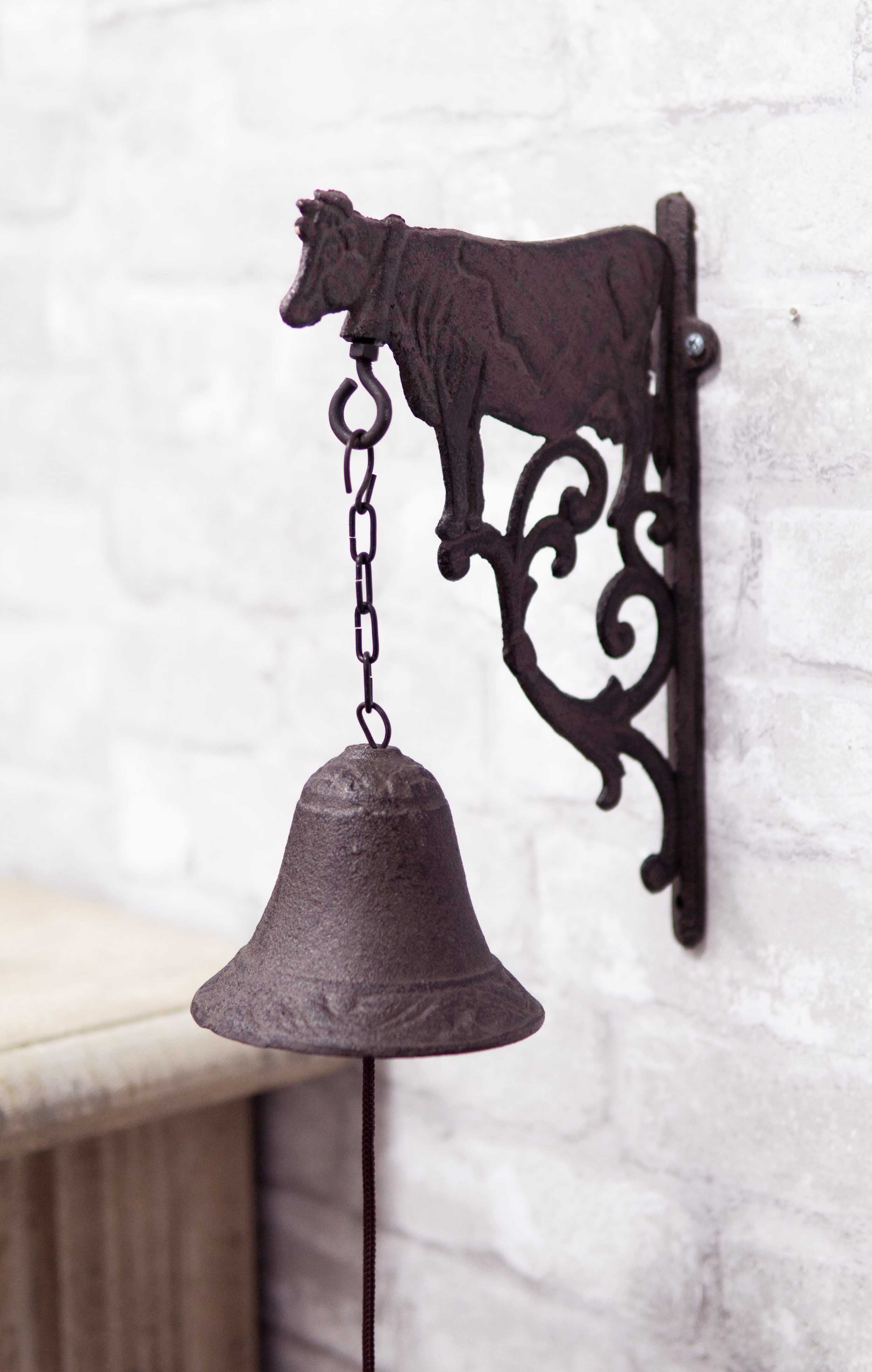 Ebros Gift Cast Iron Rustic Western Holstein Cow Bell, Farmhouse Animal ...