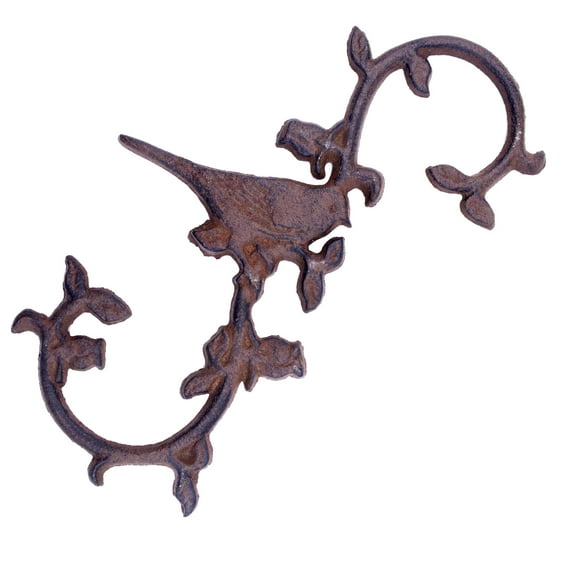 Cast Iron S-Hook Plant Hanger With Chickadee Bird Design Heavy Duty 11.25" Long by Flag Emotes