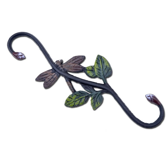 Cast Iron S Style Plant Hook - Dragonfly - 12" Long