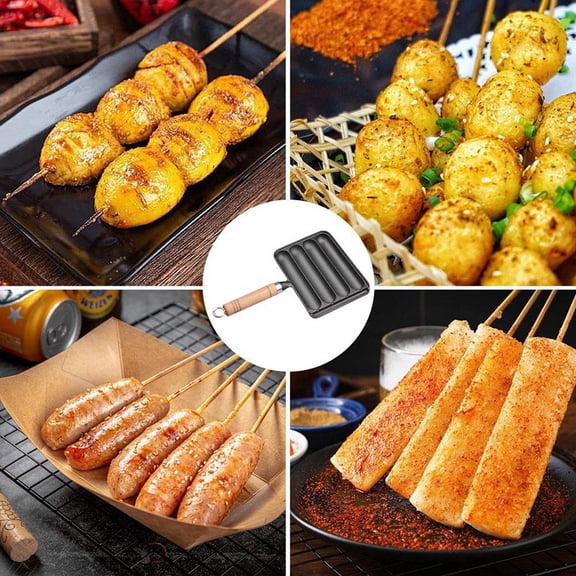 Cast Iron Sausage Pan, Pot for Grilled Sausage Cooking, Home Pre Seasoned Grilled Sausage Pot,Horizontal