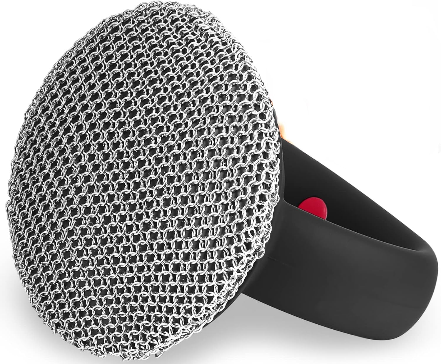 Chainmail Scrubber For Cast Iron Pans - Stainless Steel With Handle, Rust-Resistant, Dishwasher Safe
