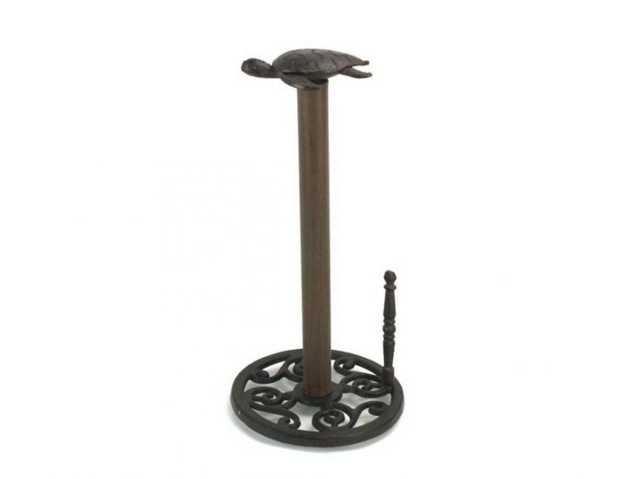 Nautical Cast Iron Turtle Paper Towel Holder, 13"