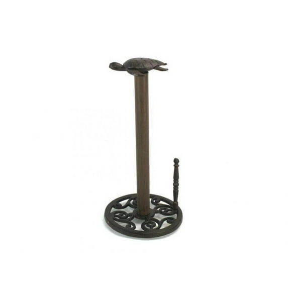 Hampton Nautical Paper Towel Holder 13"-Sea Turtle Beach Cast Iron Decor