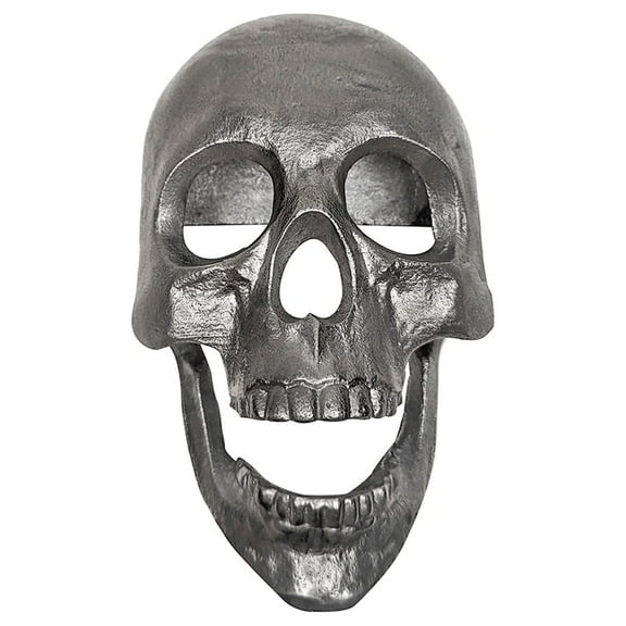 Cast Iron Silver Skull Jaw Doorknocker Heavy Duty Metal Knocker Front Door Home Decor