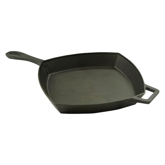 Cast Iron Skillet 12 Inch Square - Pre-Seasoned Pan for Frying, Sauting, Baking & Oven Use - Heavy Duty Skillet with Helper Handle - Cajun Alligator Design