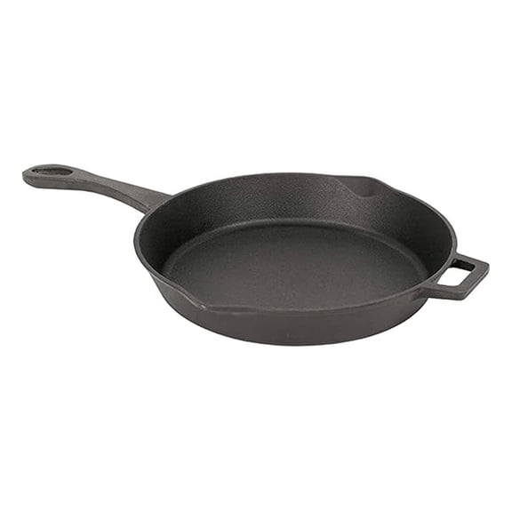 Cast Iron Skillet 14 Inch - Pre-Seasoned Cast Iron Pan with Helper Handle & Pour Spouts - For Searing, Frying, Baking, Braising - Oven Safe Cookware