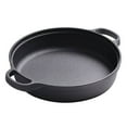 thumbnail image 1 of Cast Iron Skillet with 2 Handle, 8.7/9.8in Rounde Mini Flat Bottomed Frying Pan for fried steakBread, Baking,Pizza, Outdoor Cooking, Camping, Grill, Stovetop, Oven Safe Cookware, 1 of 4