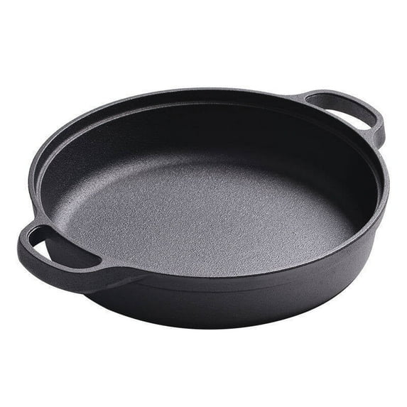 Cast Iron Skillet with 2 Handle, 8.7/9.8in Rounde Mini Flat Bottomed Frying Pan for fried steakBread, Baking,Pizza, Outdoor Cooking, Camping, Grill, Stovetop, Oven Safe Cookware