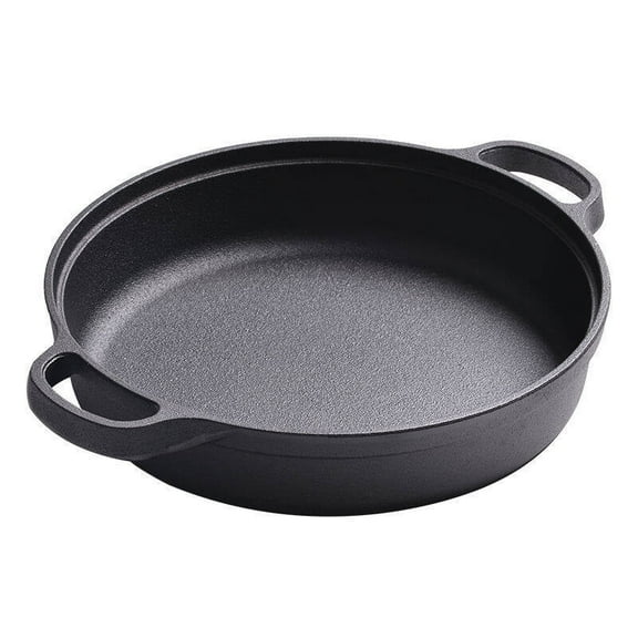 Cast Iron Skillet with 2 Handle, 8.7/9.8in Rounde Mini Flat Bottomed Frying Pan for fried steakBread, Baking,Pizza, Outdoor Cooking, Camping, Grill, Stovetop, Oven Safe Cookware