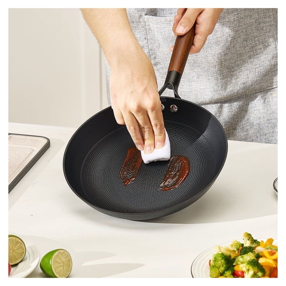 Cast Iron Skillet 3-Piece Set, 8-12 inch Nonstick Fry Pans with Wood Handle, Pre-Seasoned Kitchen Cookware for Gas, Electric, Induction
