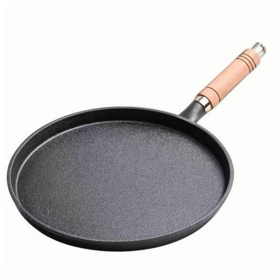 Cast Iron Skillet, Frying Pan with wooden handle, Detachable handle, Non Stick, Non Coating (10 inch)