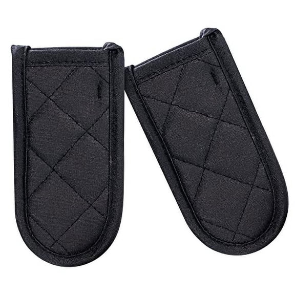 Cast Iron Skillet Handle Covers,Pot Handle Covers Heat Resistant,Pot Holders for Kitchen Heat Resistant,Machine Washable Handle Mitts 2 PCS(Black)