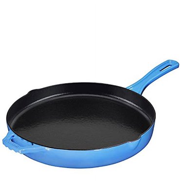 Bruntmor Cast Iron Pan 25cm - Cast Iron Skillet With Pour Spout, Round...