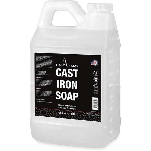 Cast Iron Soap by Culina - Cleans and Protects Cast Iron Cookware, Kosher Certified 64oz