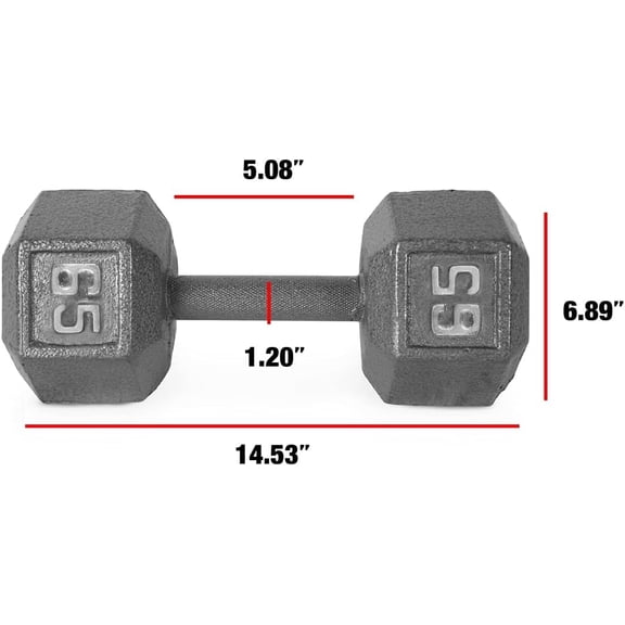 Cast Iron Solid Hexagon Dumbbells Set of 2 for Strength Training