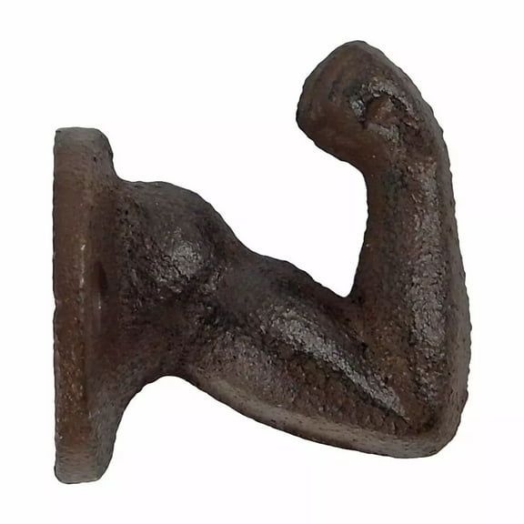 Cast Iron Strong Arm Fist Wall Hook Key Towel Coat Hanger Rustic Antique Brown