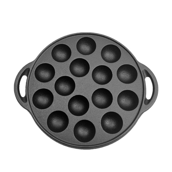 Cast Iron Takoyaki Pan With 15 Hole Escargot Plate Nonstick For Party Cooking
