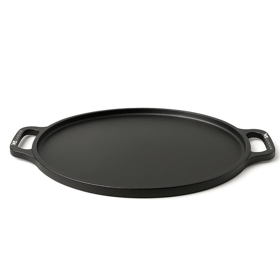 Cast Iron Griddle Pan (Tawa) 12-Inch with Dual Handles, Pre-Seasoned Flat Skillet for Flatbreads, Pancakes, Crepes, Eggs, Durable Cookware for Gas, Electric