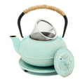 thumbnail image 1 of Cast Iron Teapot with Infuser - Japanese Tea Kettle, Loose Leaf Tetsubin with Handle and Trivet (Green, 3 Pcs, 18 oz,500 ml), 1 of 10
