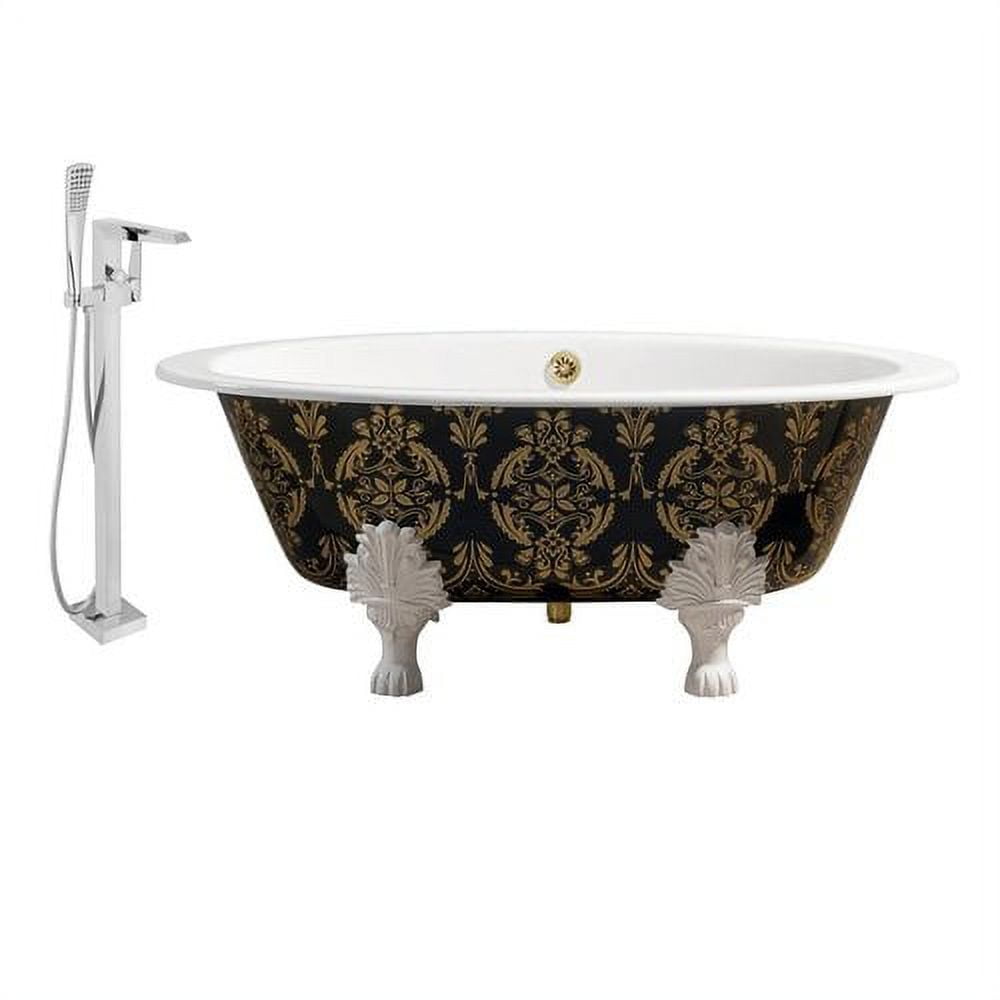 Cast Iron Tub, Faucet and Tray Set 65" RH5440WHGLD100