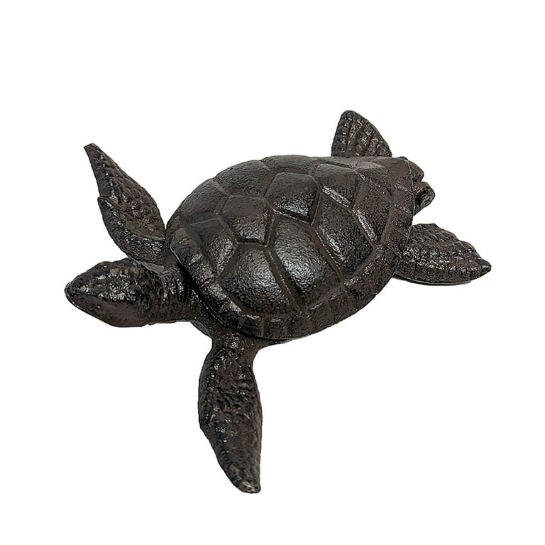 Cast Iron Turtle Hide A Spare House Key Door Lock Small Box Outdoor Garden Decor