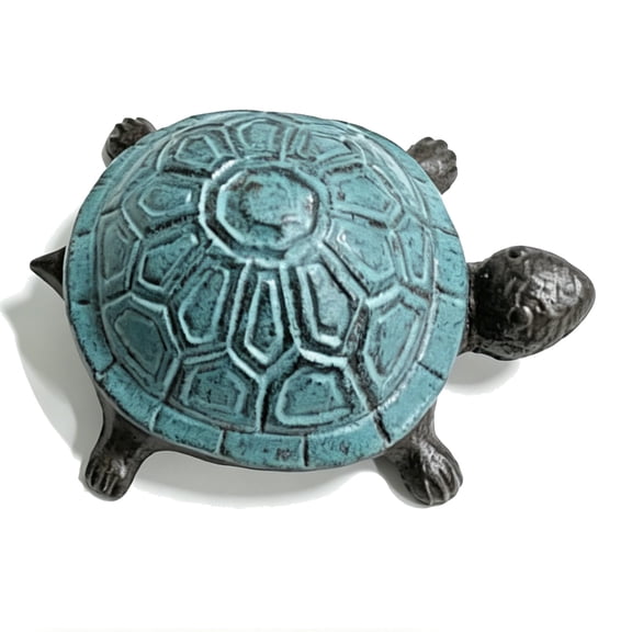 Cast Iron Turtle Key Hider, Weatherproof Outdoor Hidden Key Box for Garden Yard Patio