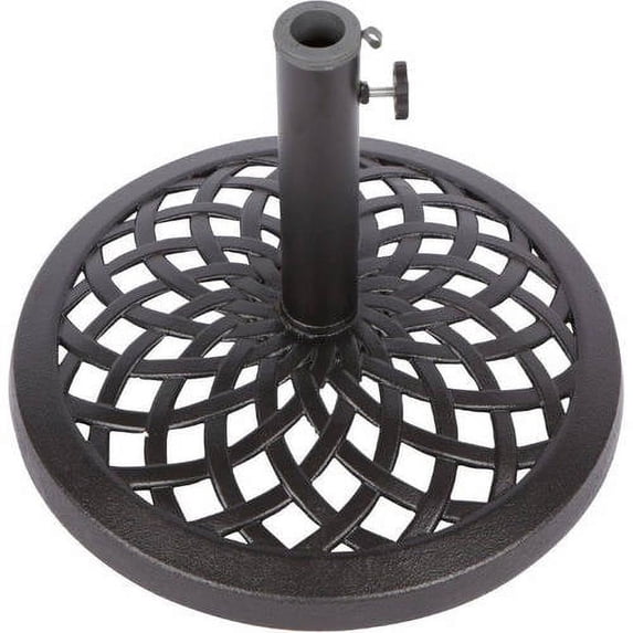Cast Iron Umbrella Base, 17.7" Diameter by Trademark Innovations, Black