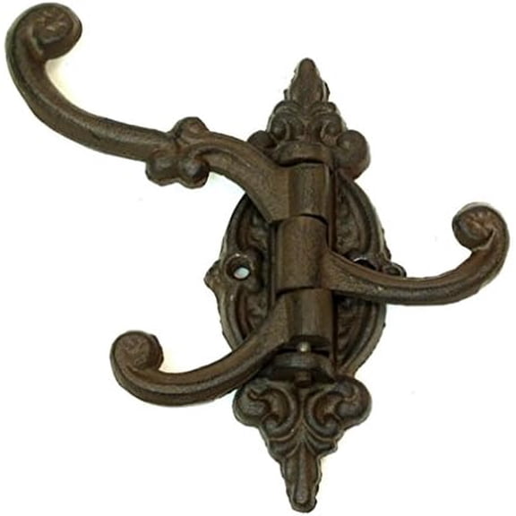 Cast Iron Vintage Antique Victorian Swing Arm Swivel Wall Hook Hall Tree 3 Hooks$$Home Decor, Kitchen, & Other