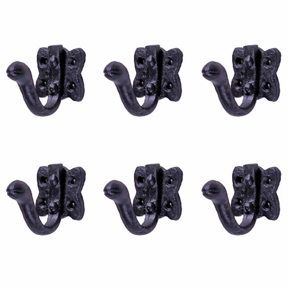 Cast Iron Wall Hook Elephant Trunk Rustic Coat Hook Design set of 6 Renovators Supply