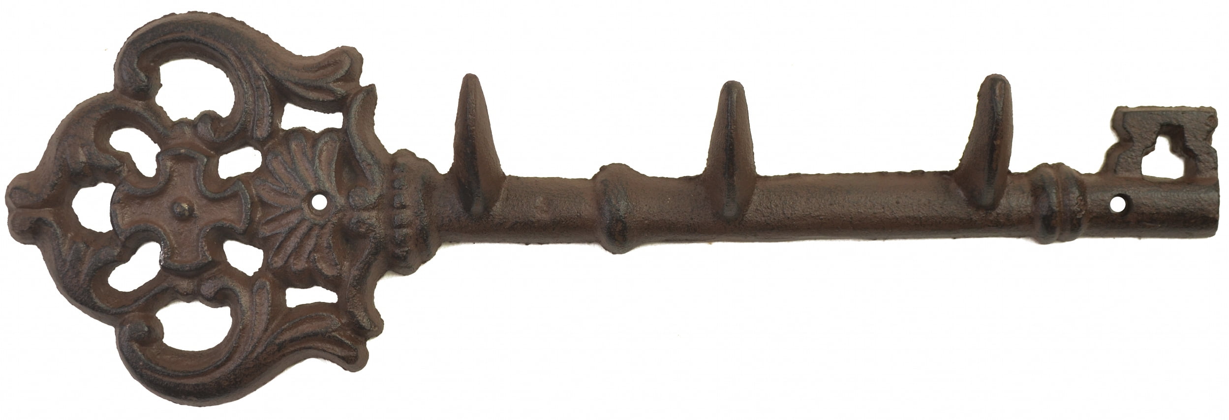 Skeleton Wall Rack Cast Iron Wall Hook Rack - Antique Skeleton Key Style - 3 Hooks - 11. ...