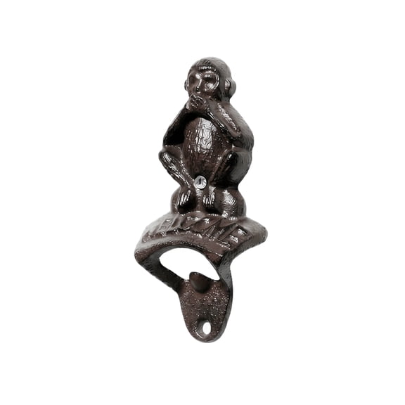 Cast Iron Wall Mounted Bottle Opener Three Monkey Figure Beer Opener Rustic Bar Restaurant Kitchen Decorative Tool