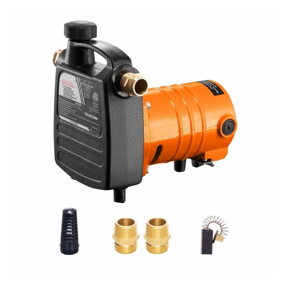 Cast Iron Water Transfer Pump 1600 GPH 1/2HP 115V, Portable Electric Utility Pump for Garden, Pool, Hot Tub, Aquarium Draining with Filter & Brass Connectors