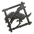 thumbnail image 1 of Cast Iron Western Rustic Rodeo Cowboy On Bucking Horse Decorative Table Trivet, 1 of 9