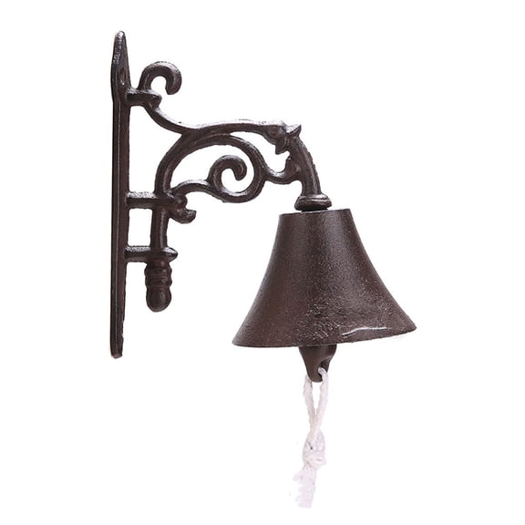 Cast Iron Wind Chime Wall Mounted Hand Bell Outdoor Retro Doorbell Heavy Duty Metal Bell Home Ornament Gift Shaking Bell