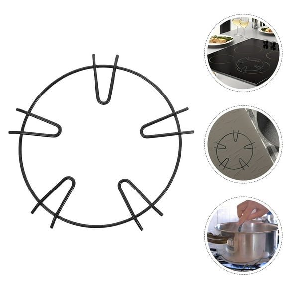 Cast Iron Wok for Gas Stove Burner, Anti-Skid Pot Holder Rack Compatible with 4 Racks and Gas Hob Pot Stand