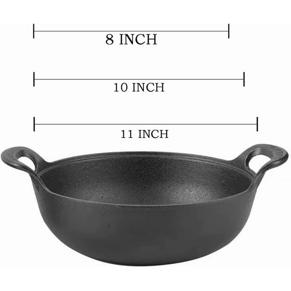 Cast Iron Wok with Handles, Grilling Pan, Use in the Oven, on the Stove, or on the Grill (9 inch)