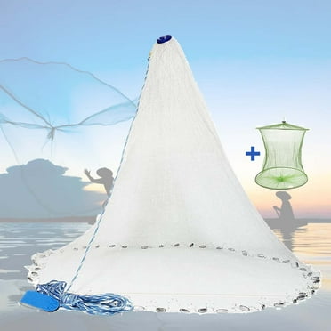 Cast Net White Nylon 3 ft Radius 3/8" Mesh