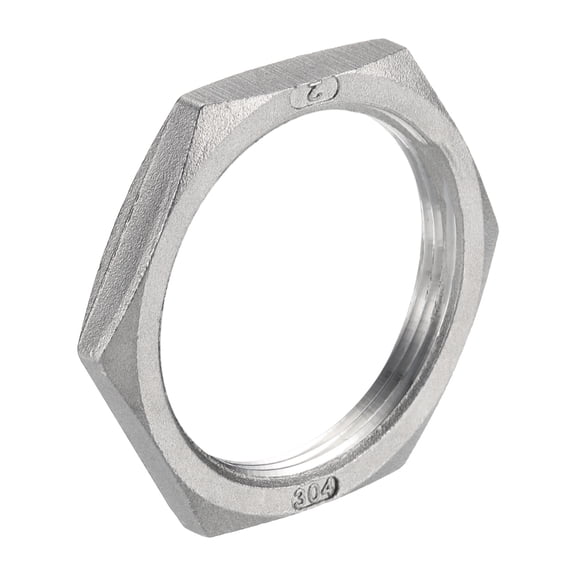 Cast Pipe Fitting Hex Locknut, 304 Stainless Steel Hex Lock Nut 2" Female Thread (DN50)