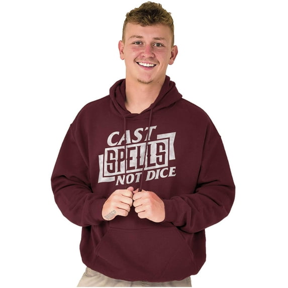 Cast Spells Not Dice Dragon Gamer Hoodie Sweatshirt Women Men Brisco Brands 5X