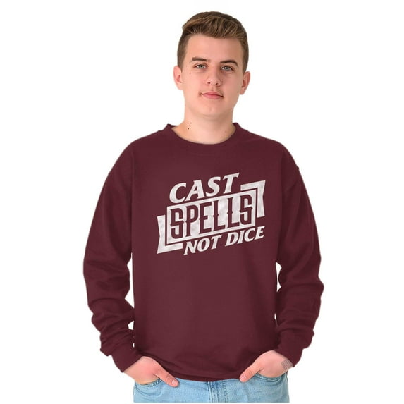 Cast Spells Not Dice Dragon Gamer Sweatshirt for Men or Women Brisco Brands 5X
