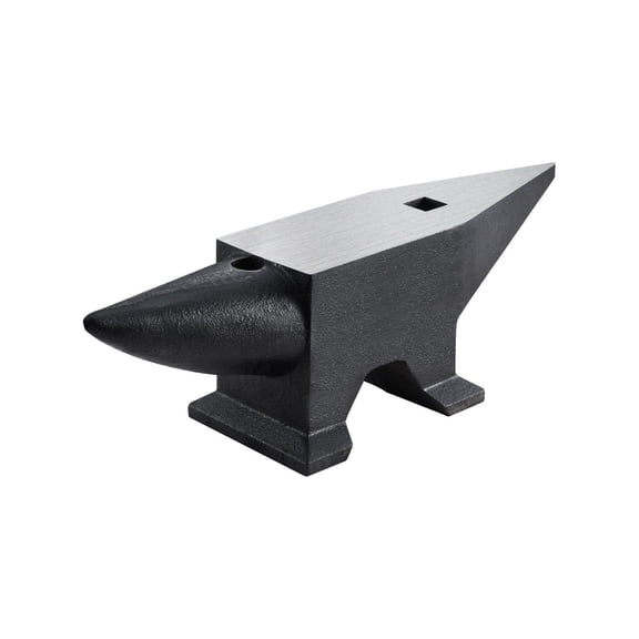 Cast Steel Anvil 132 Lbs Blacksmith Forge, Single Horn Anvil for Metalworking, Shaping, Bending, Riveting - Durable Steel Forge Anvil with Holes & Base
