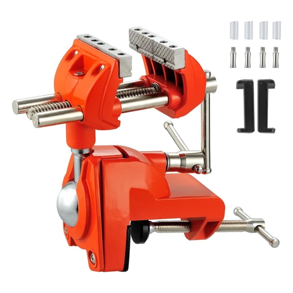 Cast Steel Clamp Benches Vise with 360°Rotating Head for Woodworking, Metal Working and Craftsmanships Small Repairs