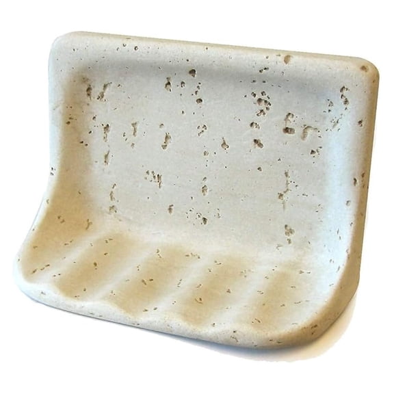 Cast Stone Soap Dish - Color /Mocha - Holder for Shower Bathroom ()