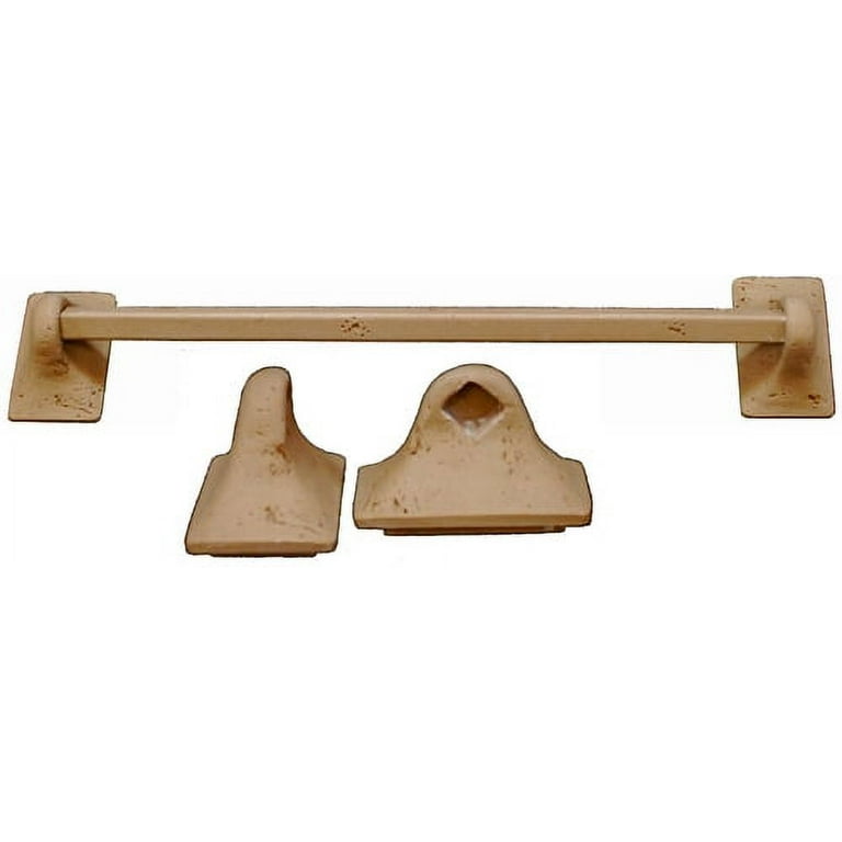Cast Stone Towel Bar Holder Mocha Color for Shower Bathroom