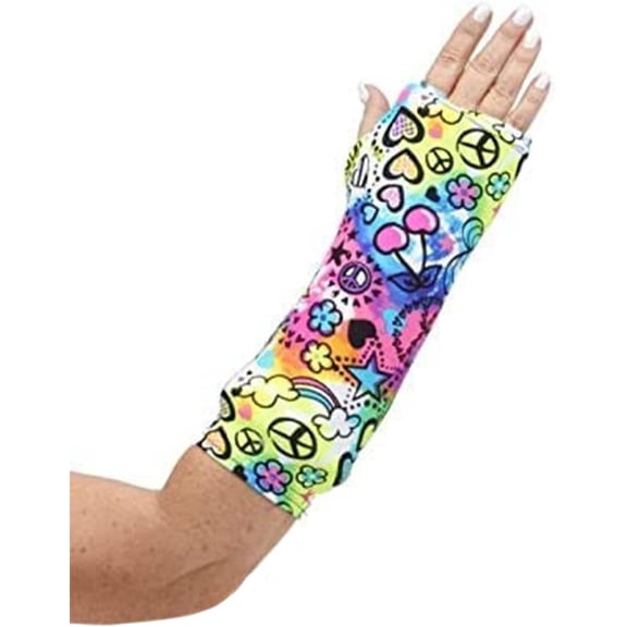 CastCoverz! Designer Arm Cast Cover - Peace of Fun - Medium Short: 11" Length X 9" Circumference - Removable and Washable - Made in USA