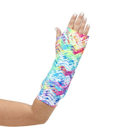 CastCoverz! Designer Arm Cast Cover, USA Made, Washable, Neon Tracks, Large Short