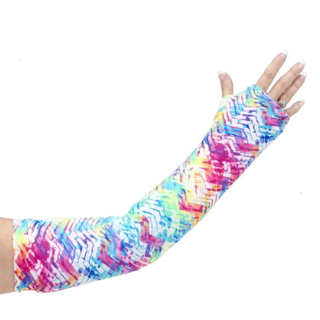 CastCoverz! Designer Arm Cast Cover, USA Made, Washable, Neon Tracks, Medium Long