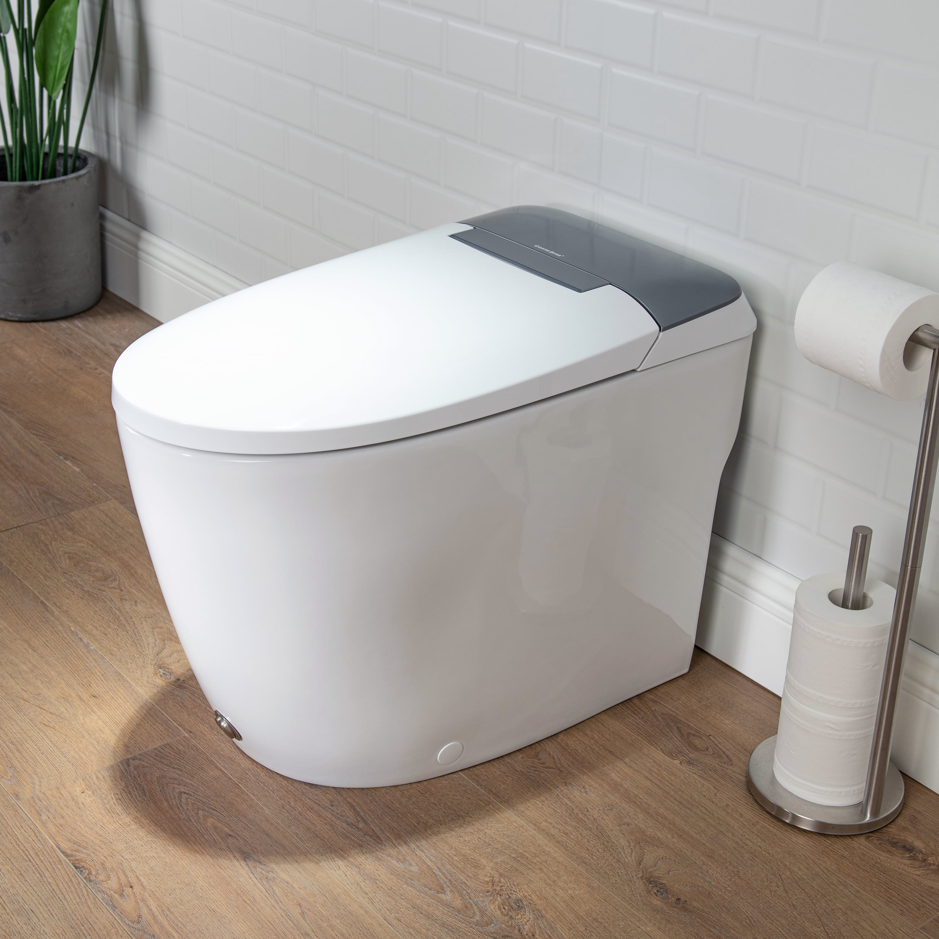 Casta Diva Non-Electric Bidet Toilet MAP 1000g Powerful Flush Elongated Toilets with Foot-kick Flush (Power Free)